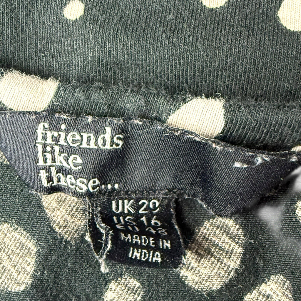 Friends Like These Polka Dot Dress Women's UK Size 20 Aline Midi Black & White