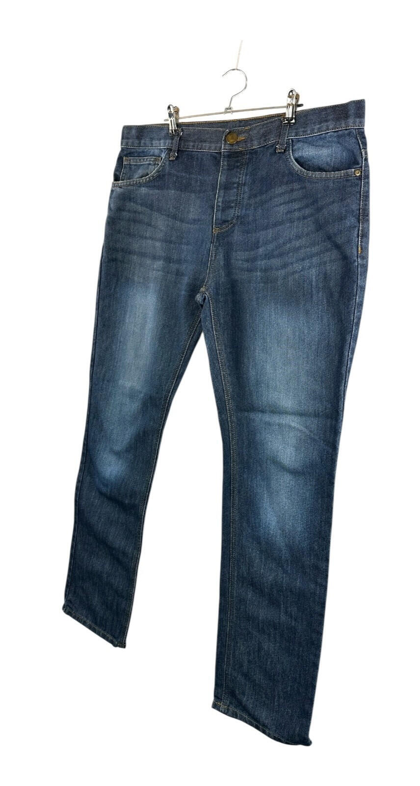 Denim Co Jeans Men's UK Size 36W 32L Blue Straight Zip Front 5 Pocket