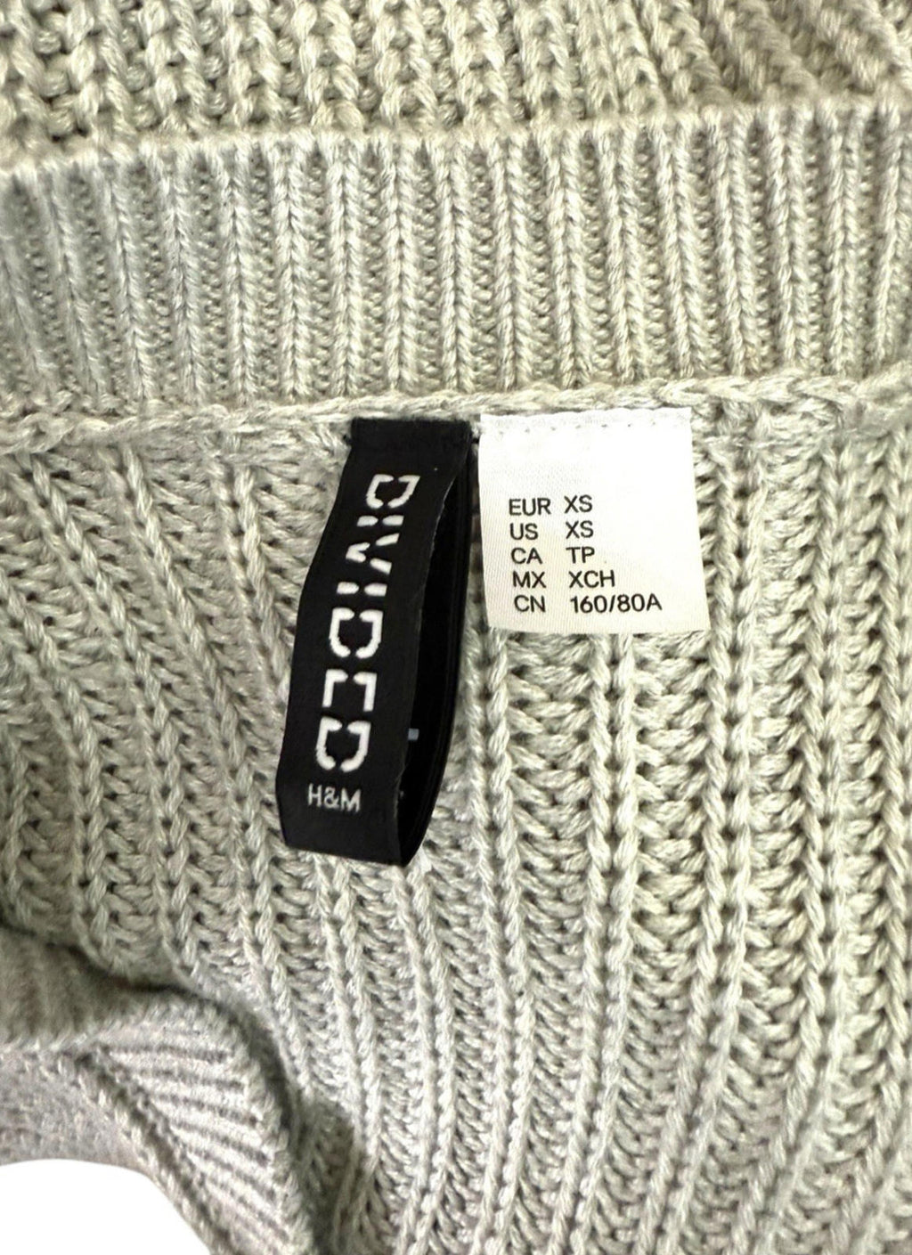 Divided Grey Cardigan Women's UK Size XS Cable Knit V Neck Oversized