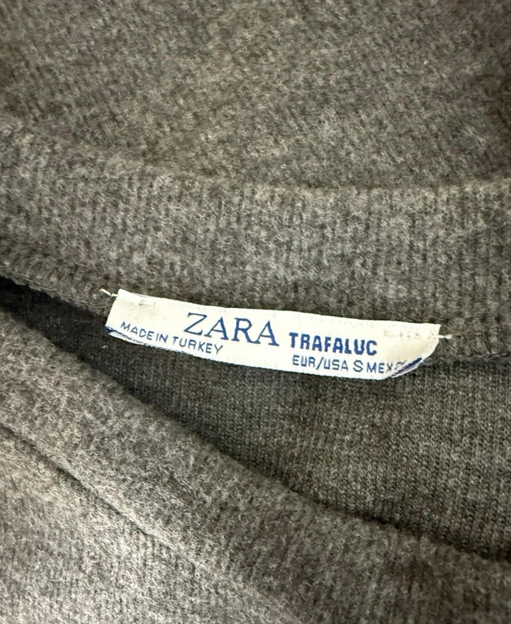 Zara Grey Crew Neck Sweater Soft Touch Cropped Women’s UK Size XS