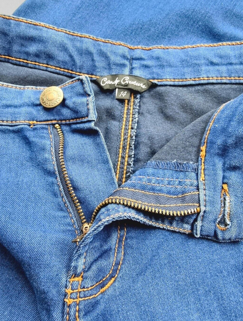 Candy Couture Jeans Junior Girls W26 L28 Blue Cotton Stretch Denim Leggings