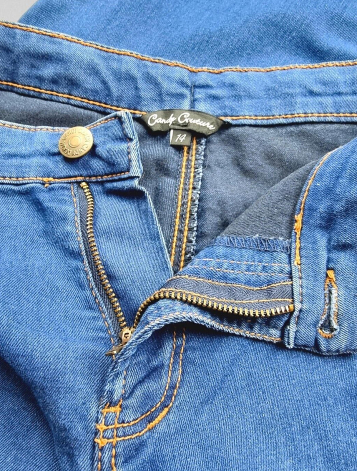 Candy Couture Jeans Junior Girls W26 L28 Blue Cotton Stretch Denim Leggings