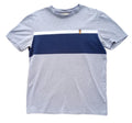 Next T-Shirt Men's UK Size L Grey Crew Neck Jersey Logo Striped Cotton Rich