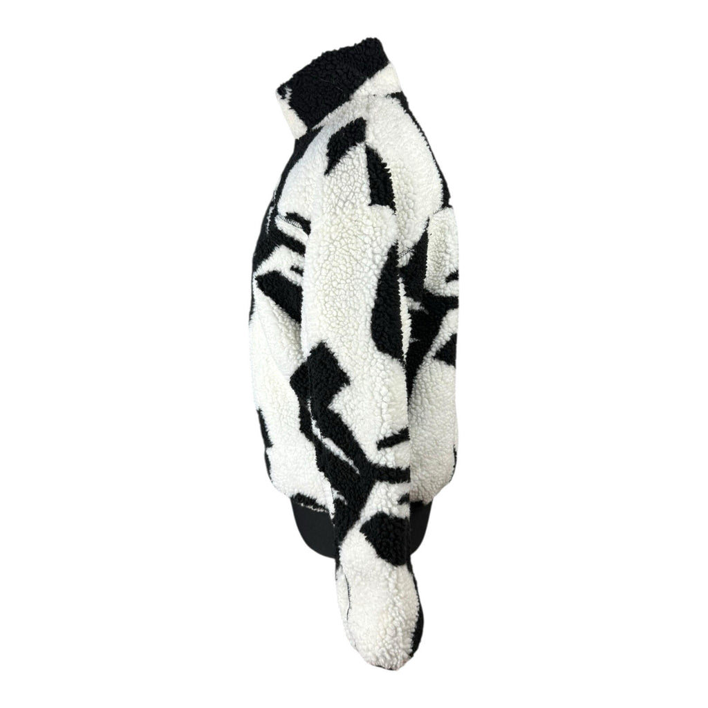 New Look Teddy Fleece Jacket Women’s UK Size S Zip Up Beige Black Coat