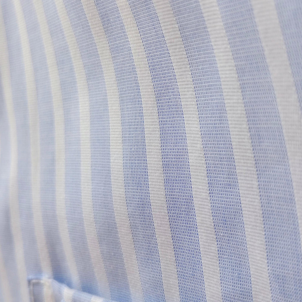 Broadbents & Boothroyds Shirt Men's UK Size 2XL Blue Stripe 100% Cotton Pocket