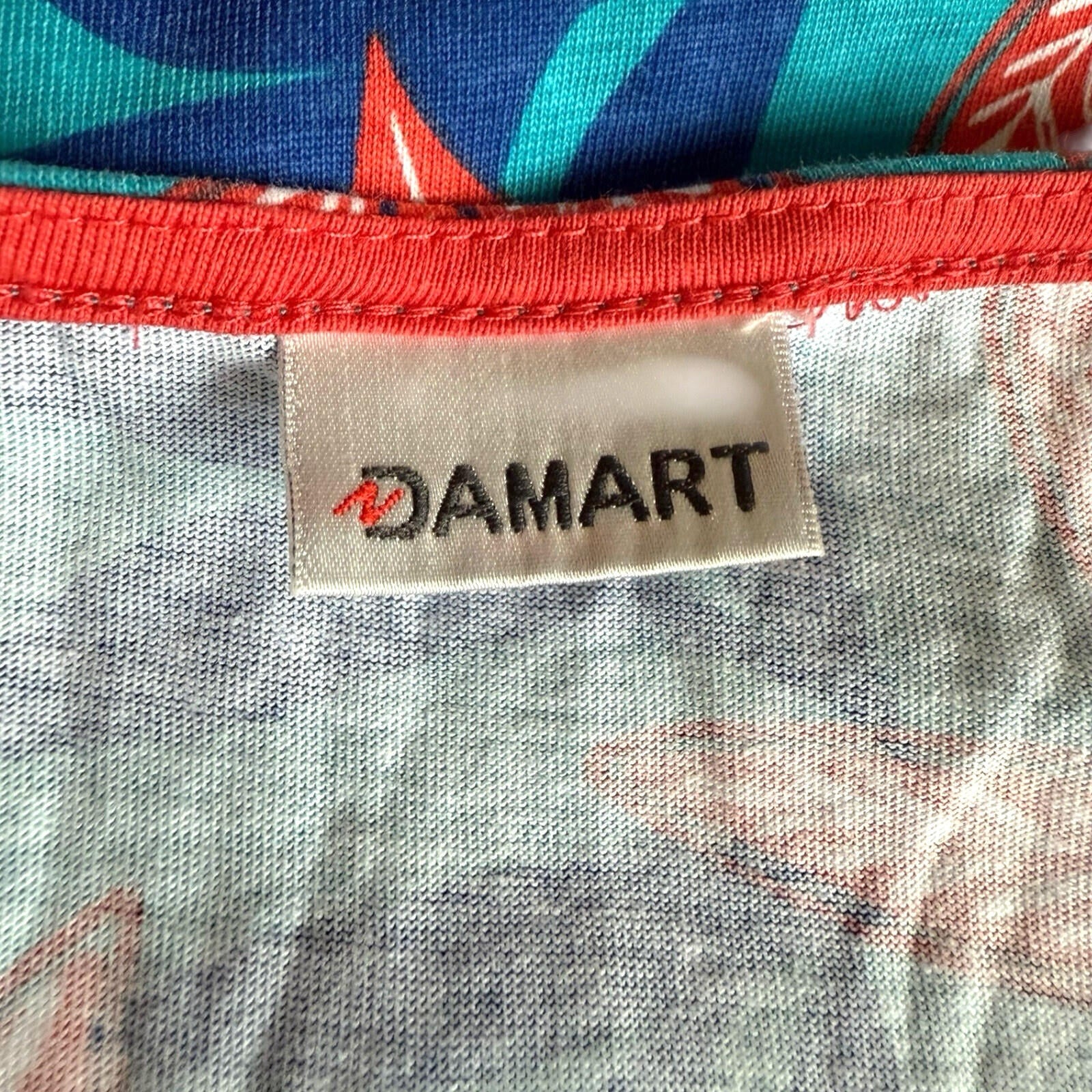 Damart Cotton T-Shirt Blouse Top Women’s UK Size 18-20 Leaf Print Multicolour