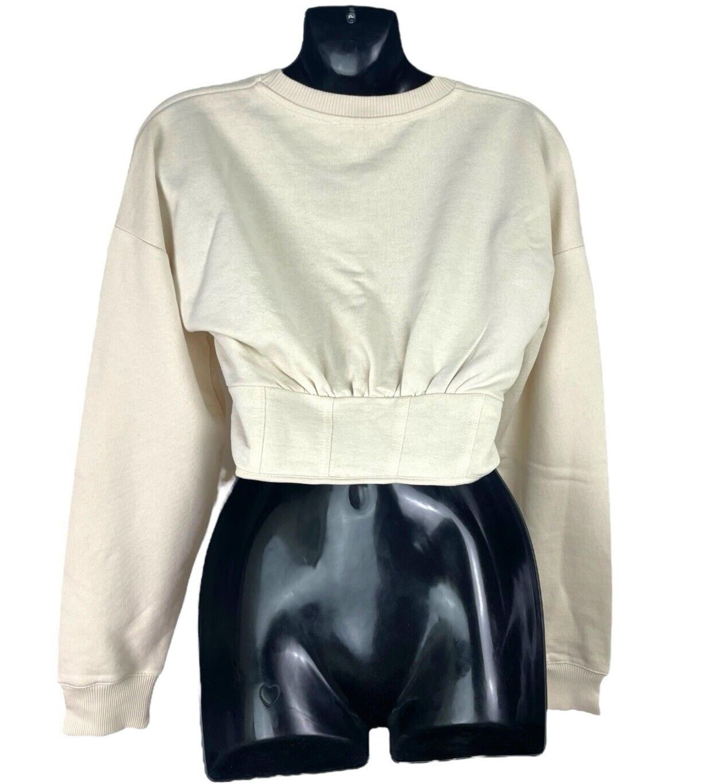 Stradivarius Beige Cropped Sweater Structured Waist Women’s UK Size XS