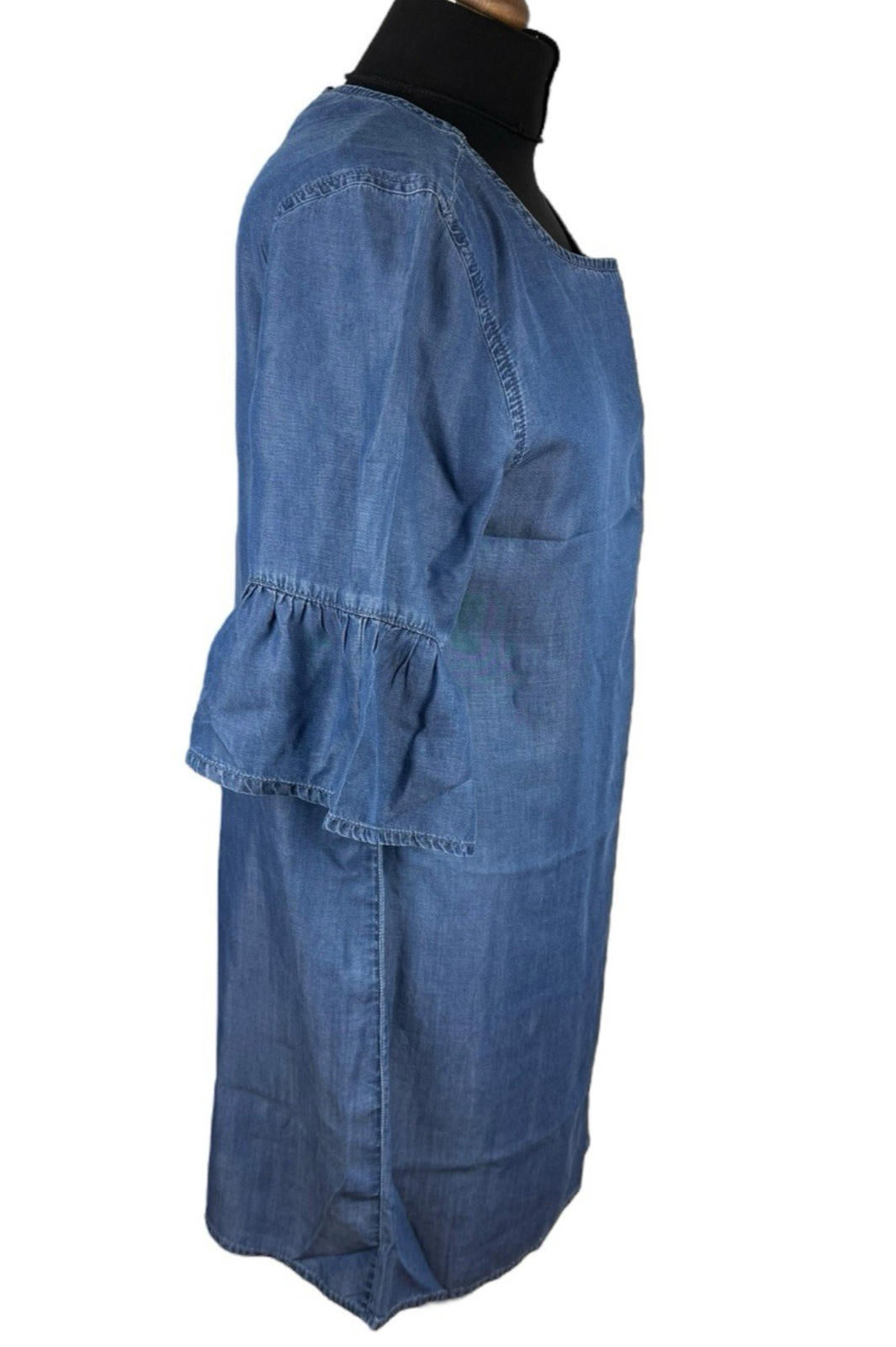 Peacocks Thin Denim Smock Dress Mini Short Sleeve Women’s UK Size 12 Summer