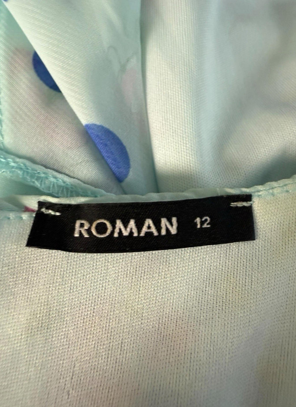 Roman Occasion Dress Midi Pastel Floral Chiffon V Neck Women’s UK Size 12