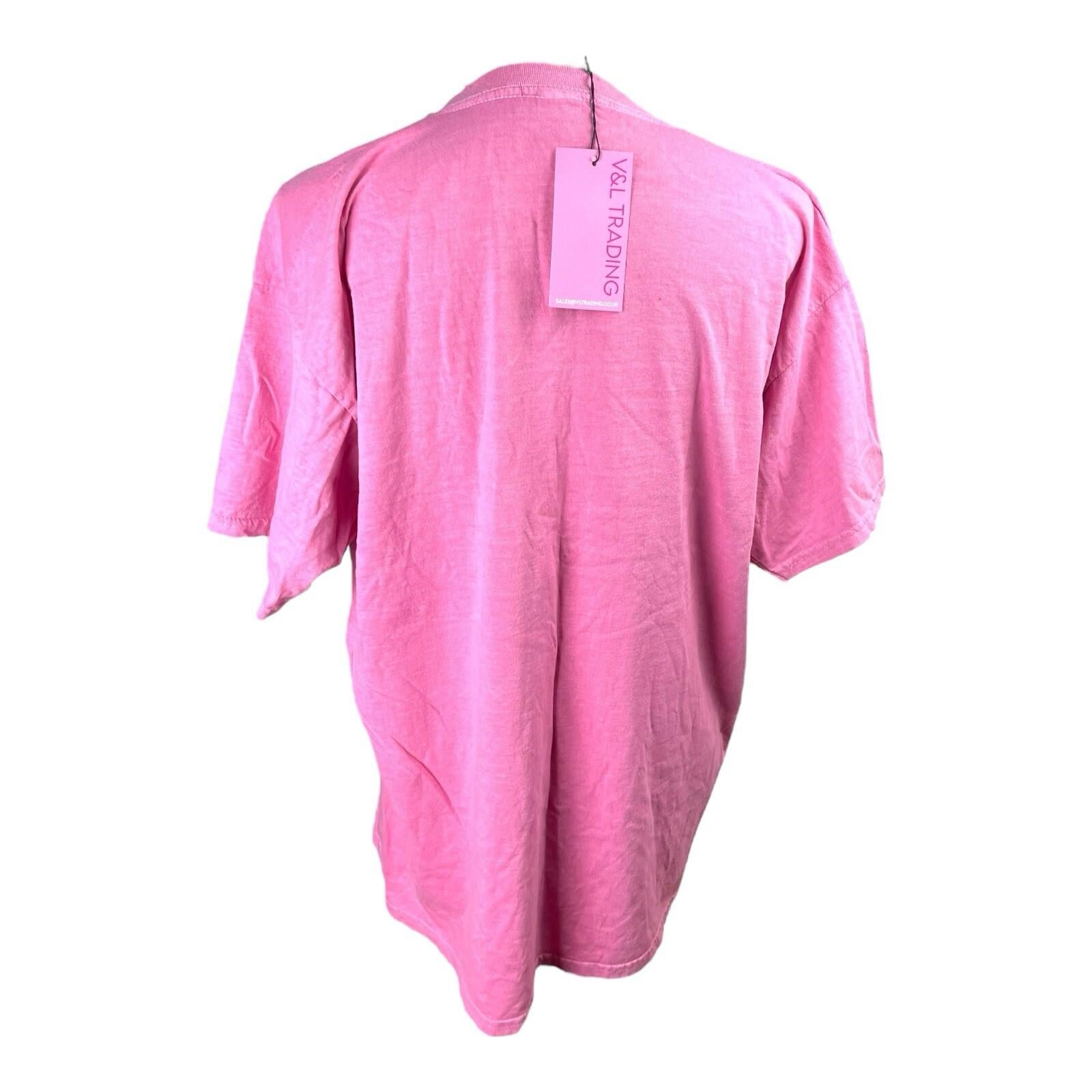 Pink Printed T-Shirt Pretty Girl Era Women’s UK Size XL (14-16)