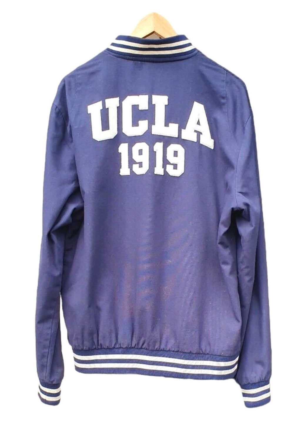 Varsity Jacket Coat Blue 100% Cotton Men's UK Size Large