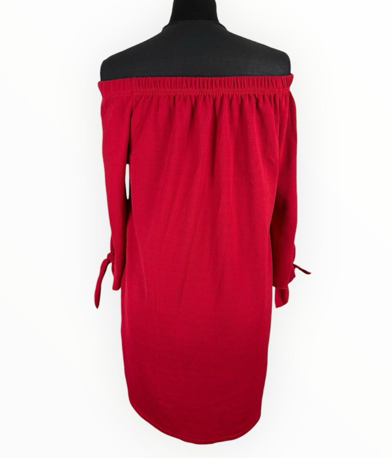 New Look Off Shoulder Mini Dress Women’s UK Size 12 Half Sleeve Bright Red