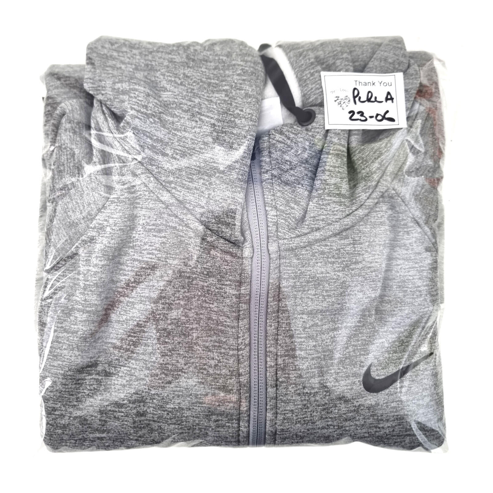 Nike Therma-FIT Hoodie Men's UK Size S Full Zip Grey Fleece Lined Jersey