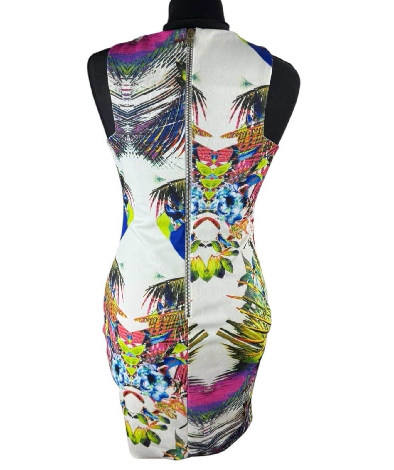 AX Paris Cut Out Mini Dress Tropical Print Multicolour Women’s UK Size 12