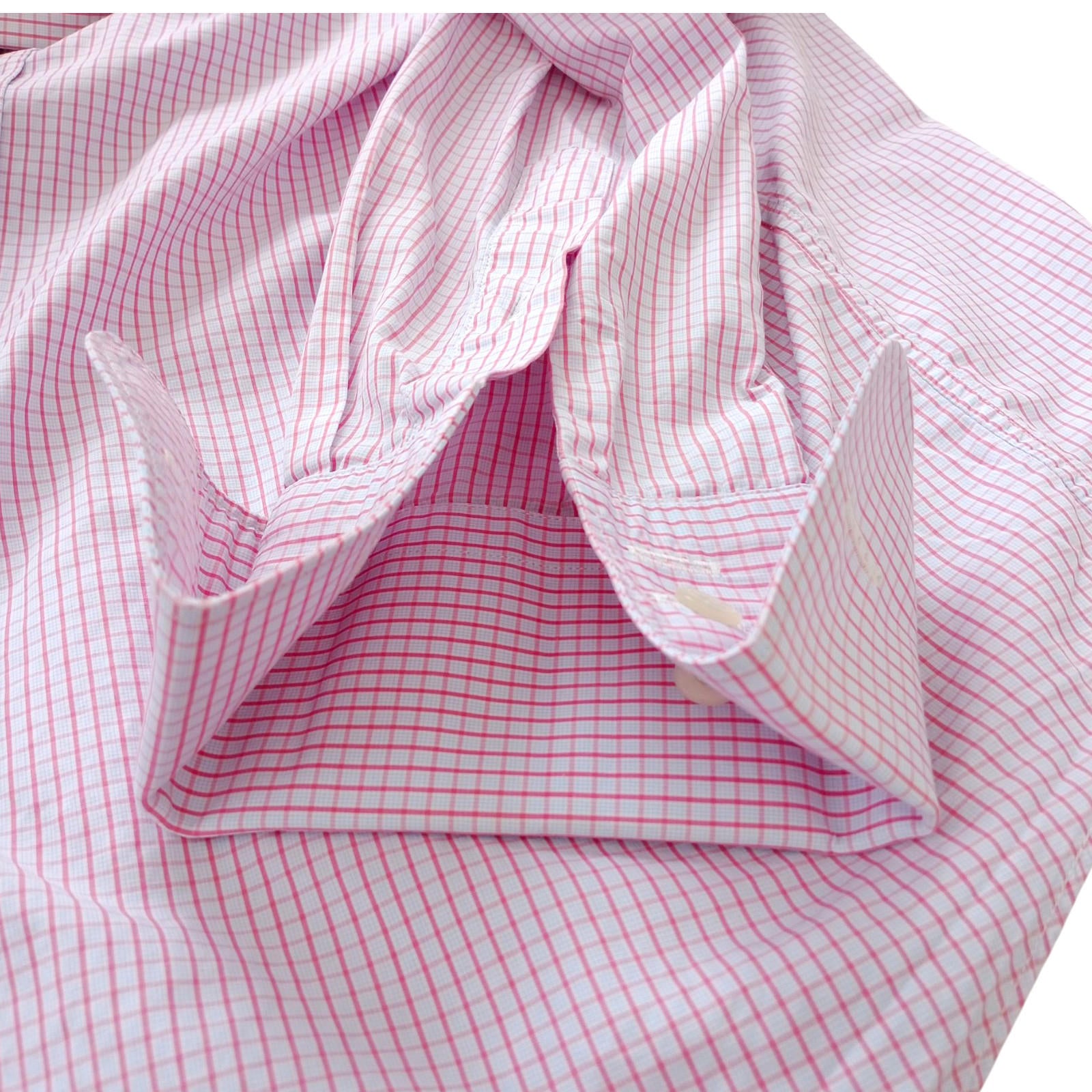 Gieves & Hawkes Pink Check Long Sleeve Shirt Men's UK Size M 37" Chest