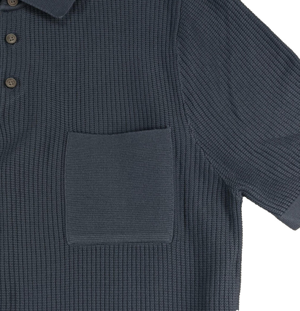 Next Textured Polo T-Shirt Men's UK Size S Blue Short Sleeve 100% Cotton Pocket