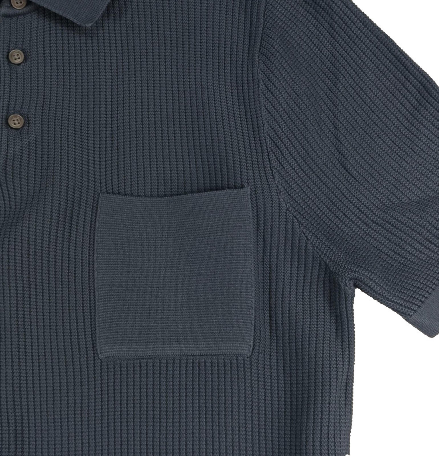 Next Textured Polo T-Shirt Men's UK Size S Blue Short Sleeve 100% Cotton Pocket