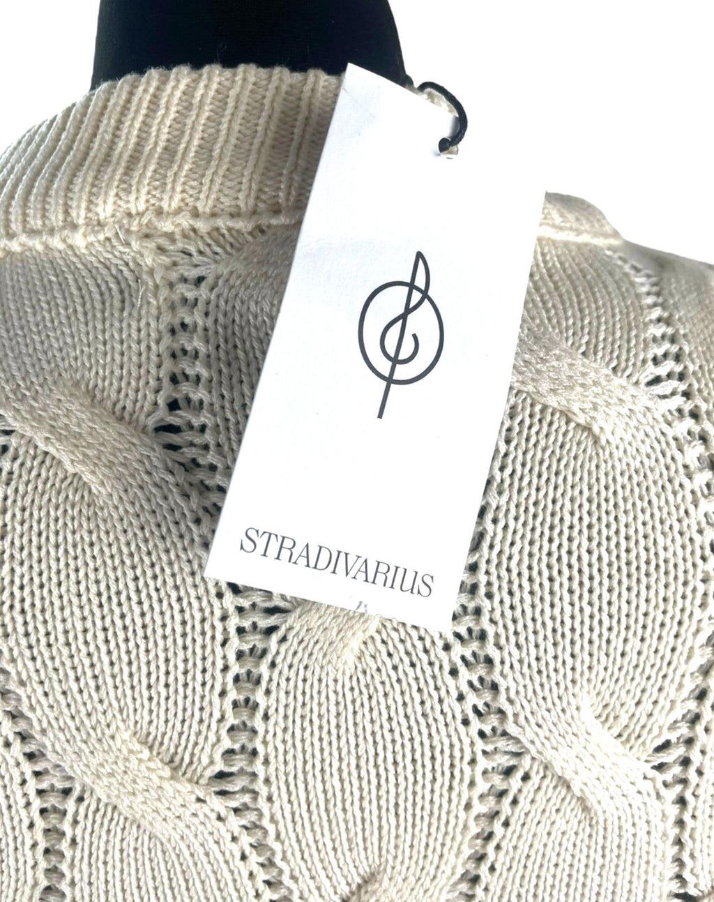 Stradivarius Cream Cropped Jumper Aaron Knit Women’s UK Size XS