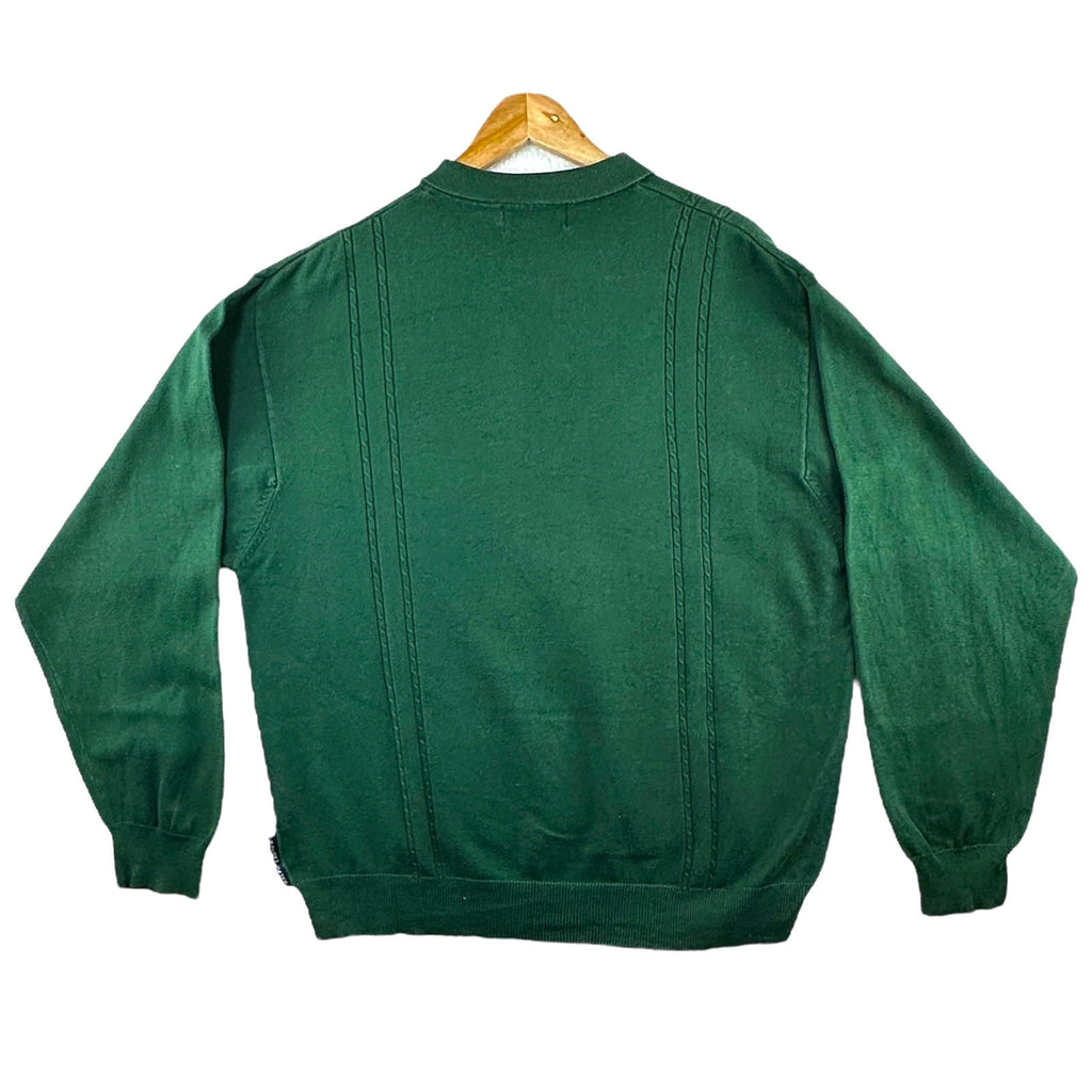 Chaps Golf Ralph Lauren Polo Jumper Men's UK Size L Green Long Sleeve Pullover