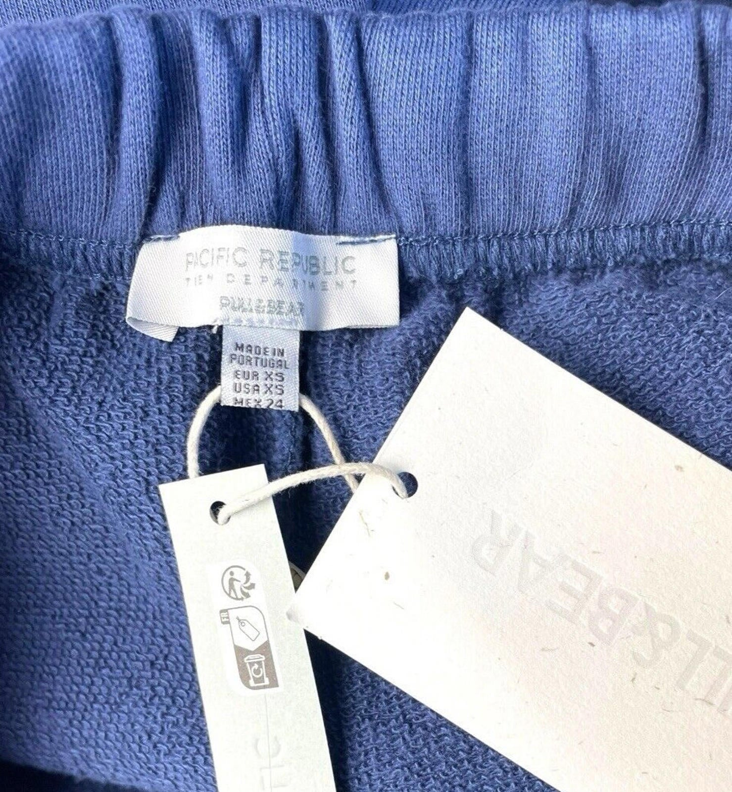 Pull & Bear Pacific Republic Blue Track Shorts Drawstring Women’s UK Size XS