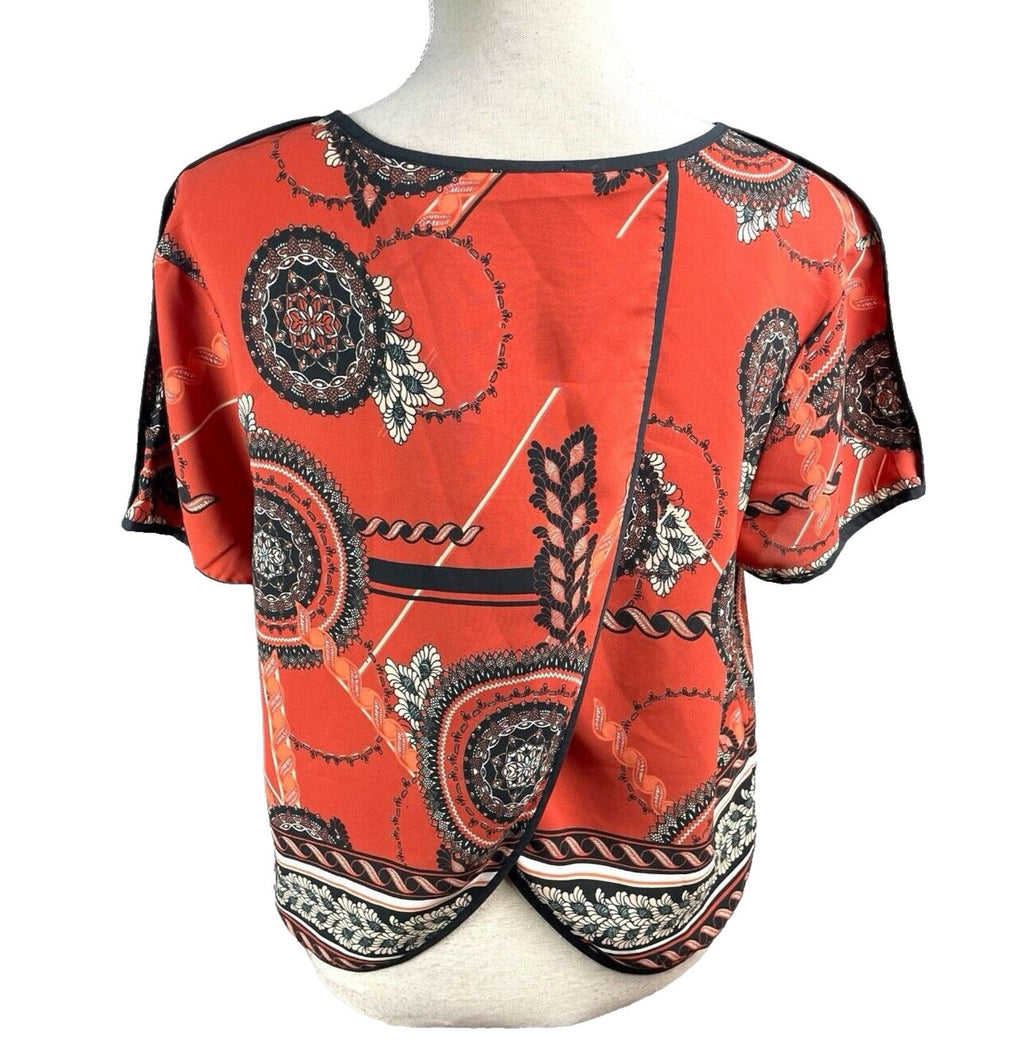 River Island Burnt Orange T-shirt Top Cropped Women’s UK Size 12