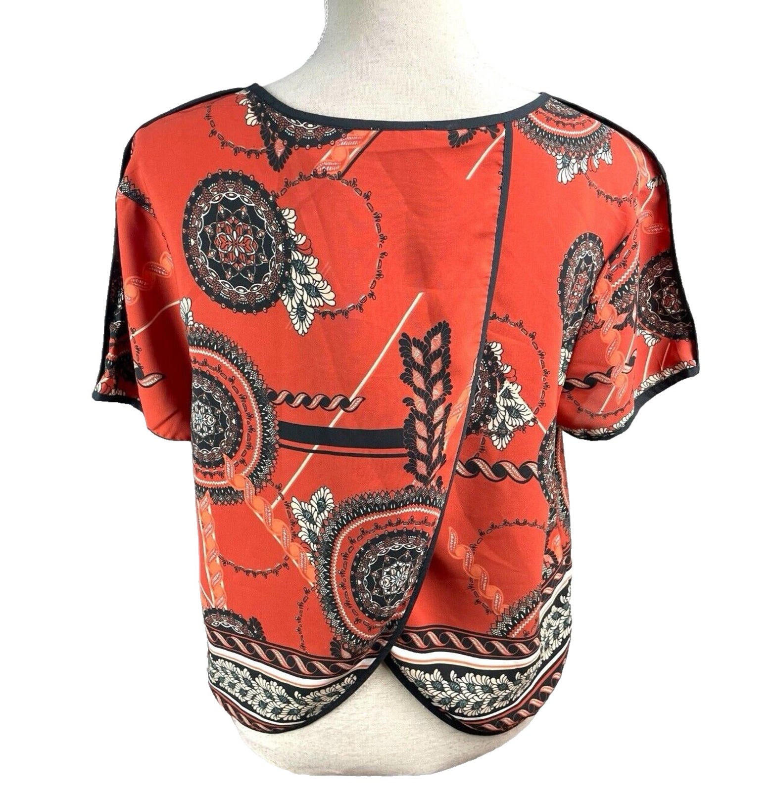 River Island Burnt Orange T-shirt Top Cropped Women’s UK Size 12
