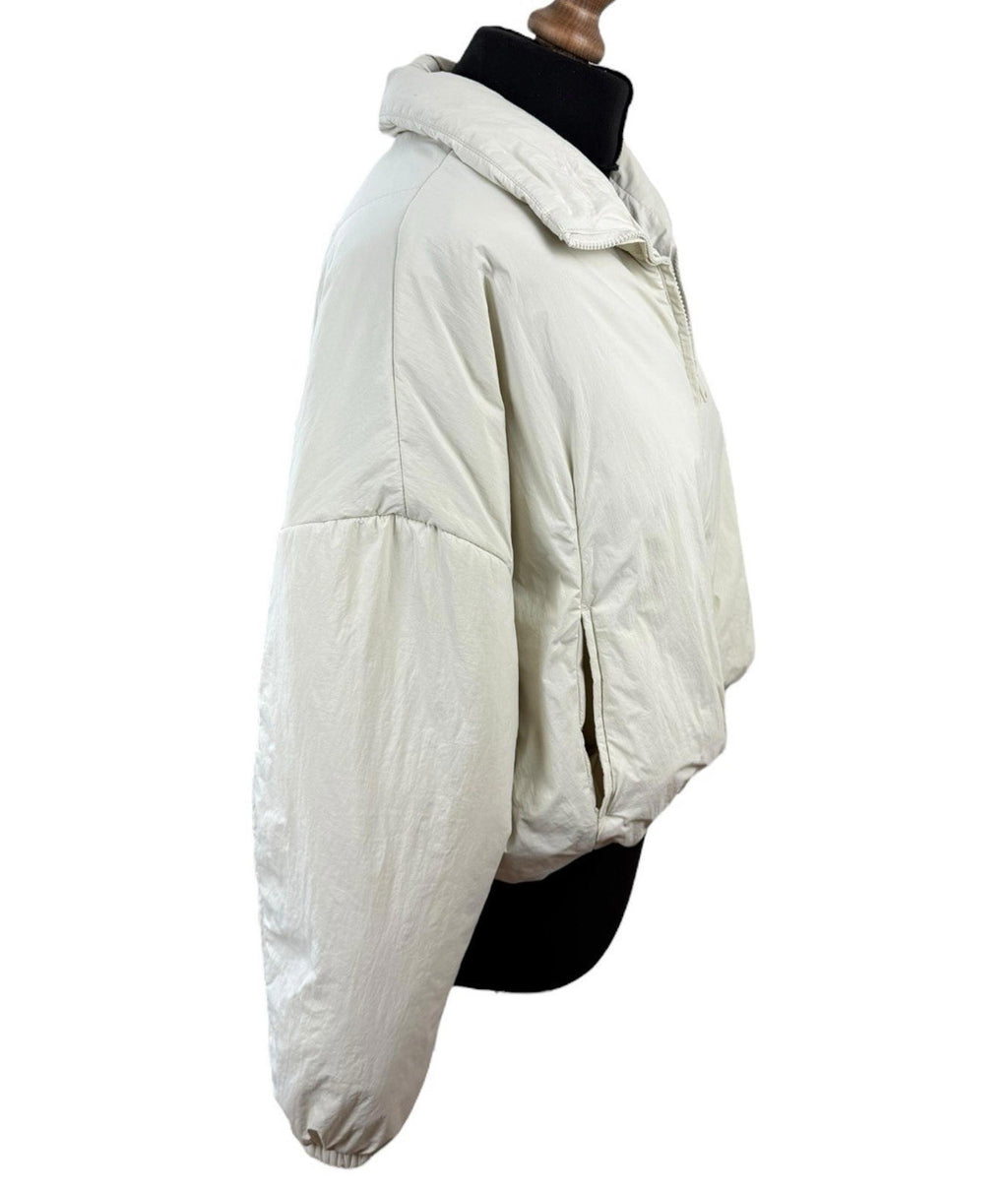 George Beige Puffer Jacket Cropped Collared Pockets Women’s UK Size XS 4-6