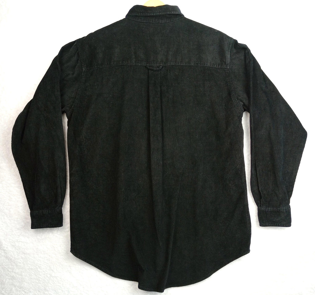 Manhatten Countrystore Corduroy Shirt Men's UK Size M Long Sleeve Black Pockets