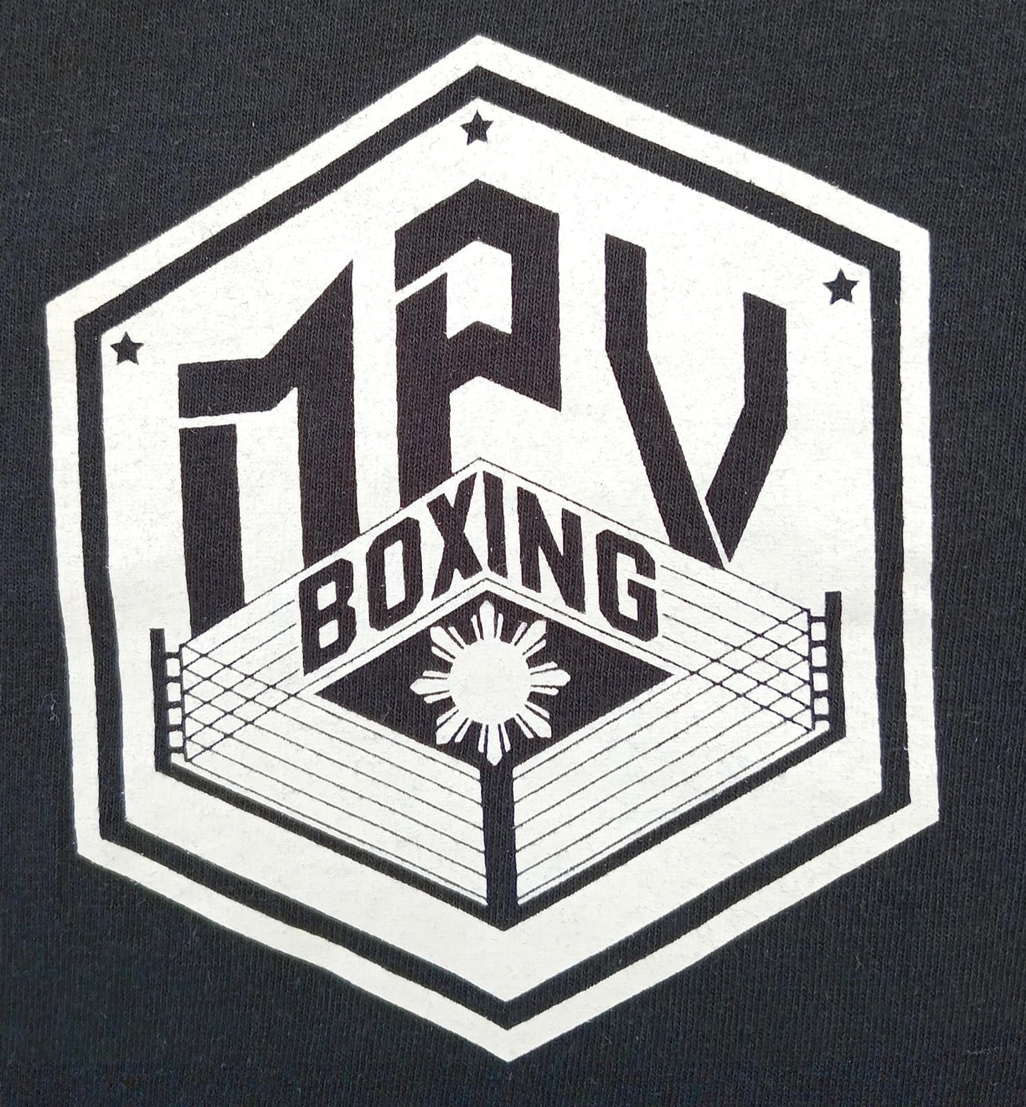 Boxing Ring Graphic Print T-Shirt Men's UK Size S Black Crew Neck 100% Cotton
