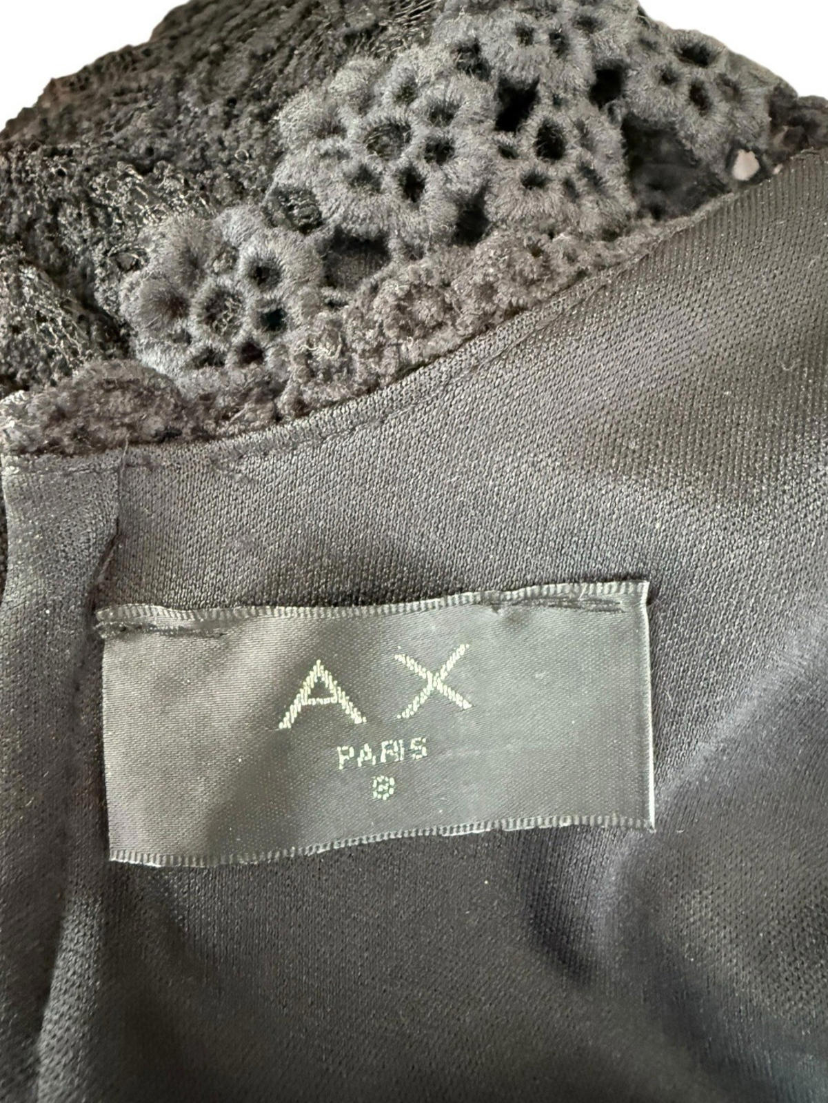 AX Paris Black Lace Dress Knee Length Cut Out Waistband Women’s UK Size 8