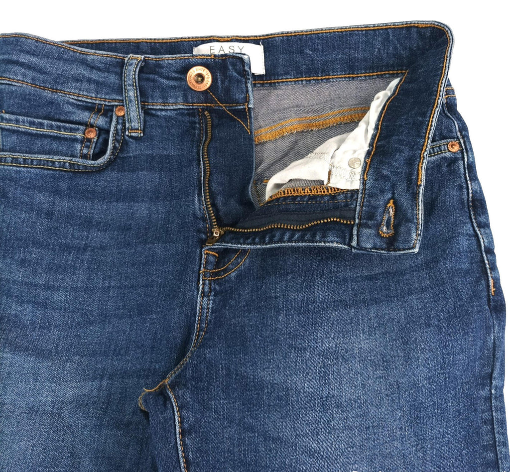 Easy Jeans Men's UK Size W28 L29 Blue 5 Pocket Cotton Rich Denim Zip Front