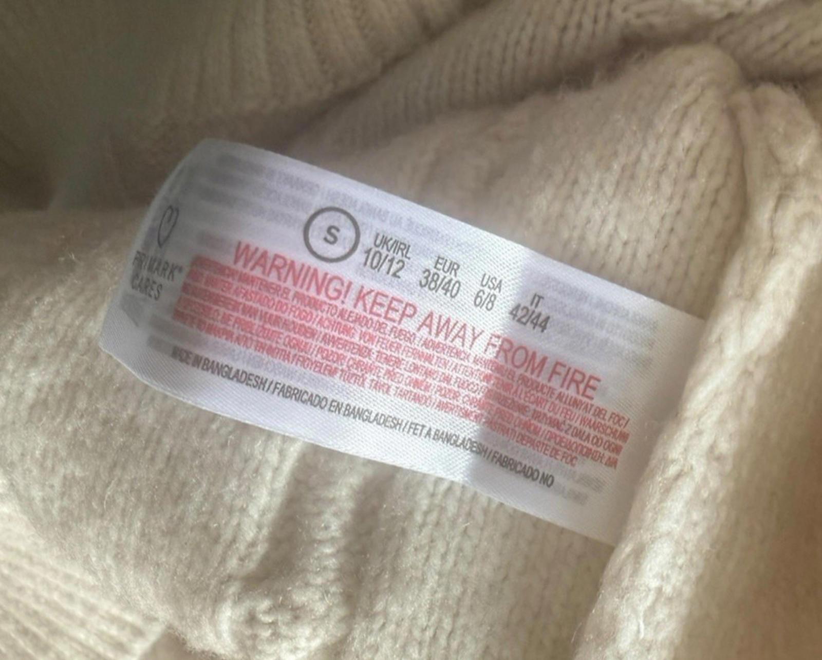 Primark Beige Knit Jumper Aaron Knit Cropped Long Sleeve Women’s UK Size S
