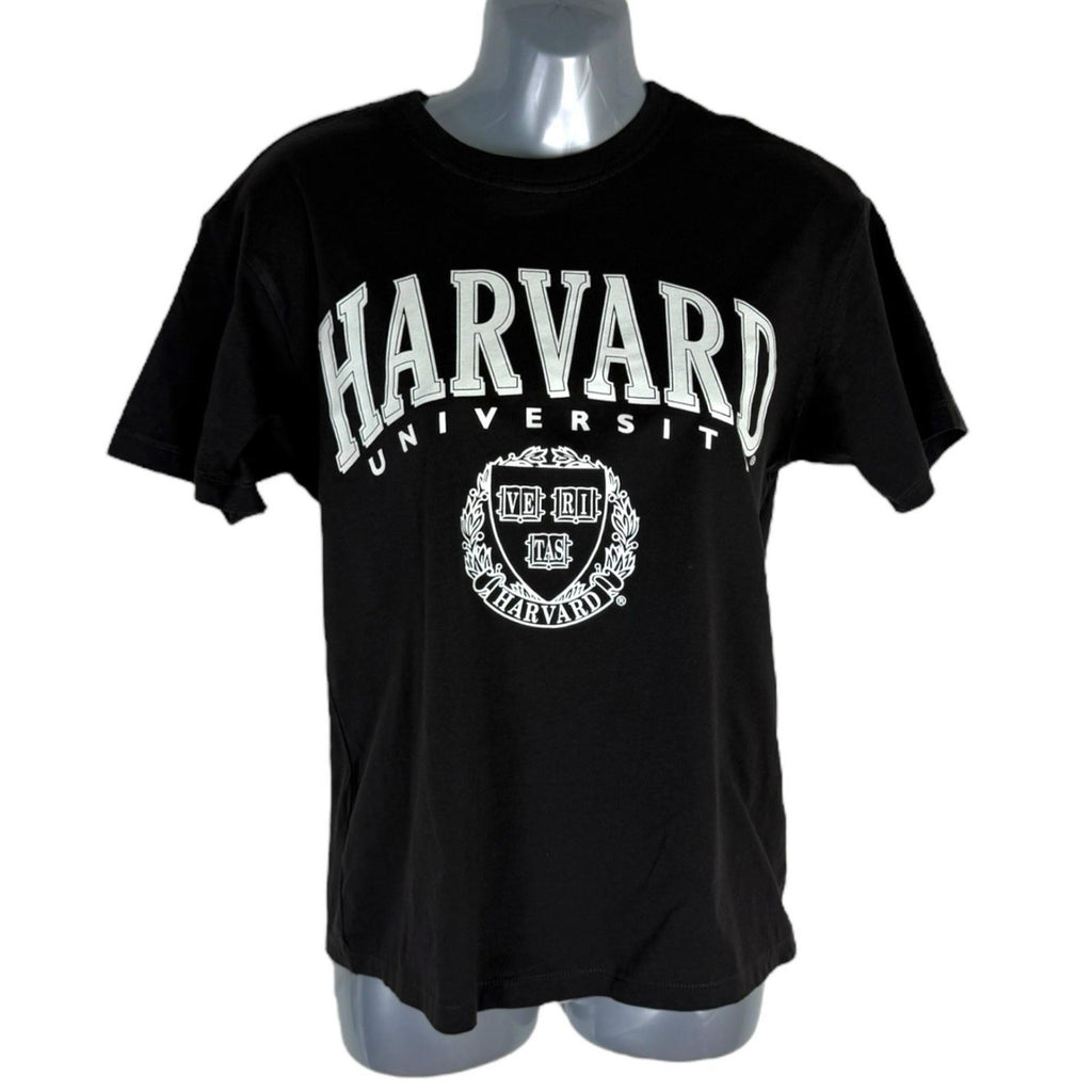 Divided Black Harvard T-shirt Oversized 100% Cotton Women’s UK Size XXS