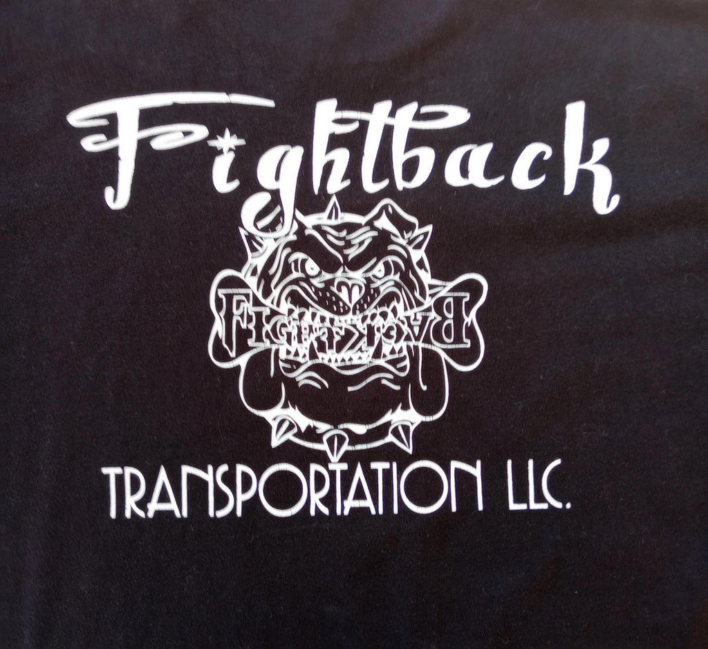 Fightback Transportation T-Shirt Women's UK Size L Black Crew Neck Bulldog Print