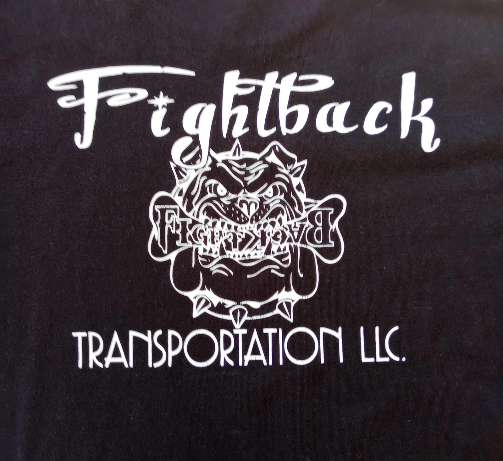 Fightback Transportation T-Shirt Women's UK Size L Black Crew Neck Bulldog Print