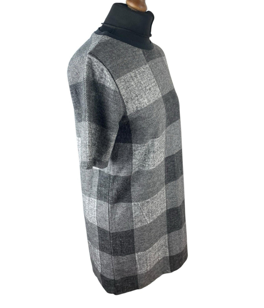 River Island Grey Check Jumper Dress Short Sleeve Women’s UK Size 10