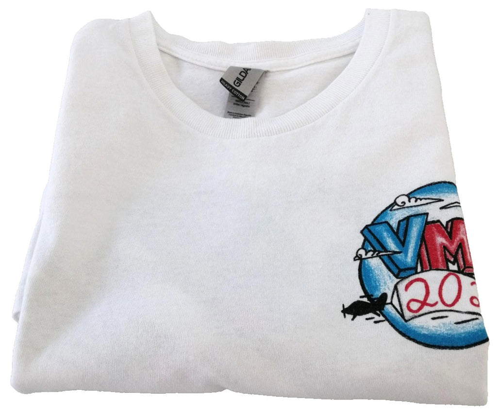 Tattoo Graphic Print T-Shirt Men's UK Size M White Crew Neck Travel Theme Gildan