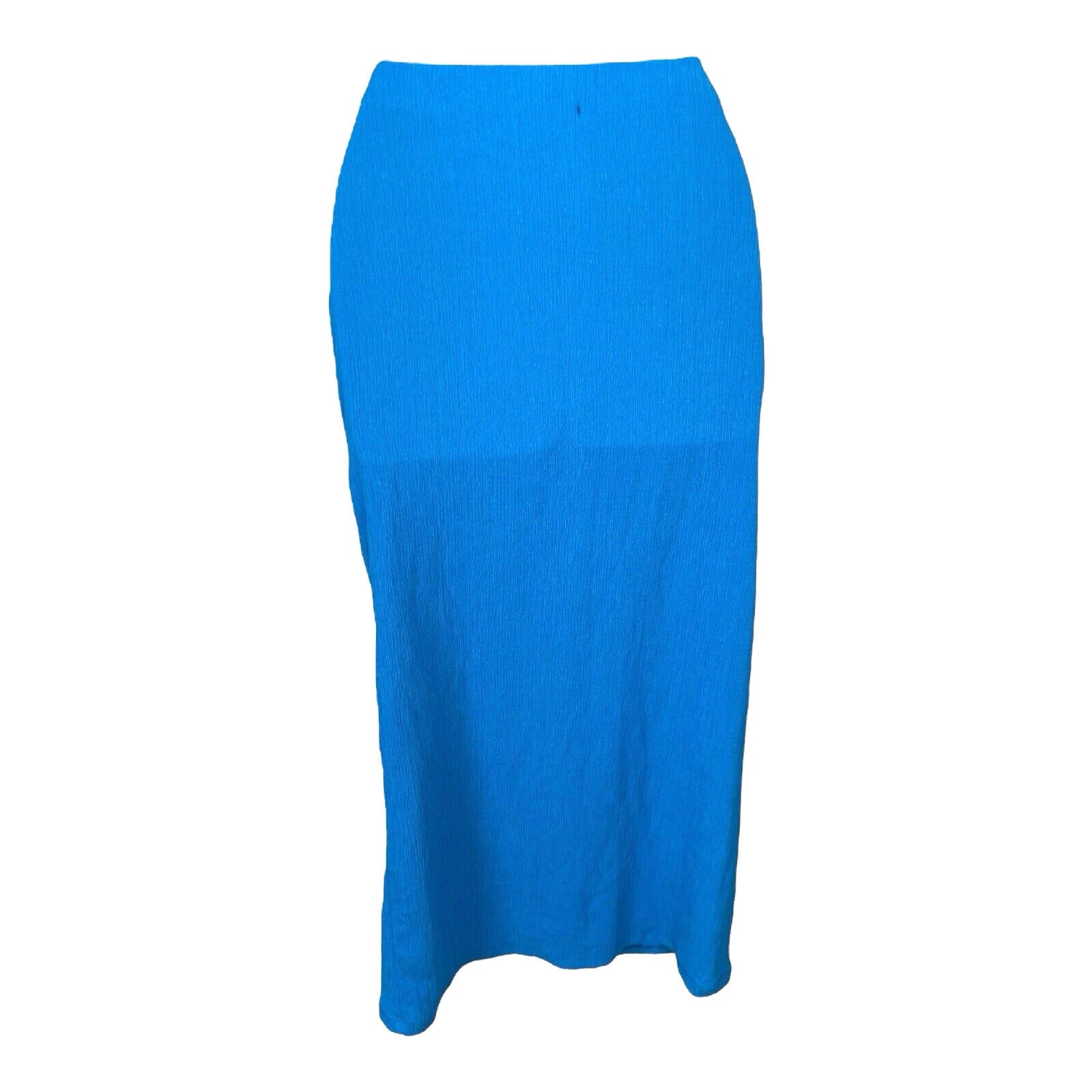 Stradivarius Blue Wrap Front Midi Skirt Textured Women’s UK Size XS