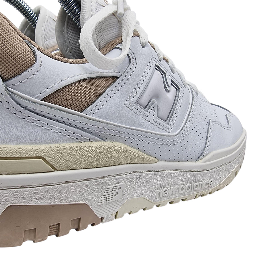 New Balance 550 Trainers Women's UK Size 4 White Tan Synthetic Leather