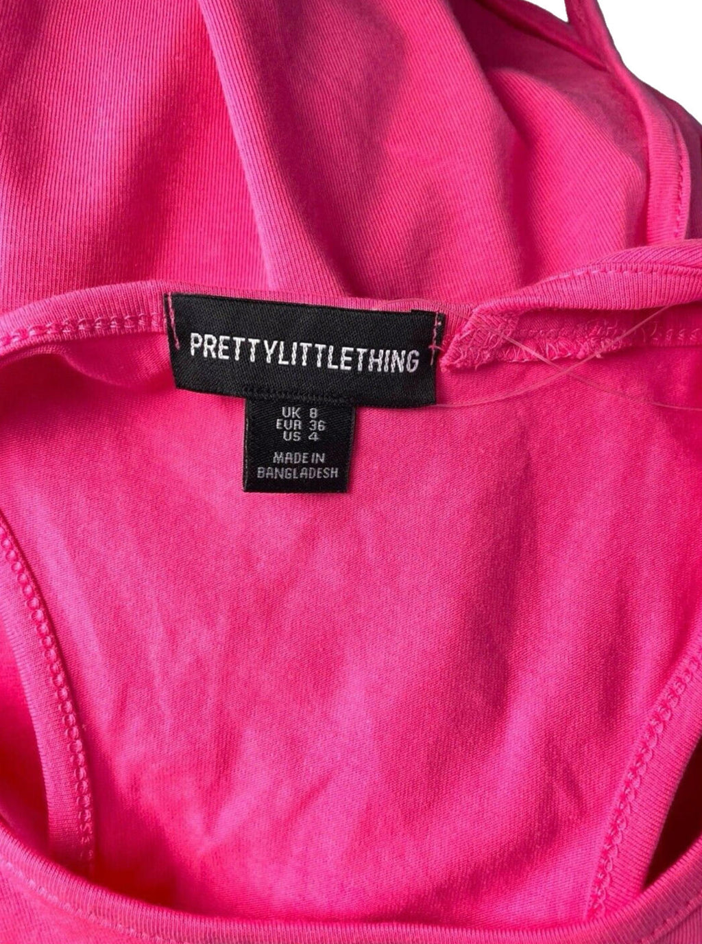 Pretty Little Thing Tank Top Pink Multi Strap Women’s UK Size 8