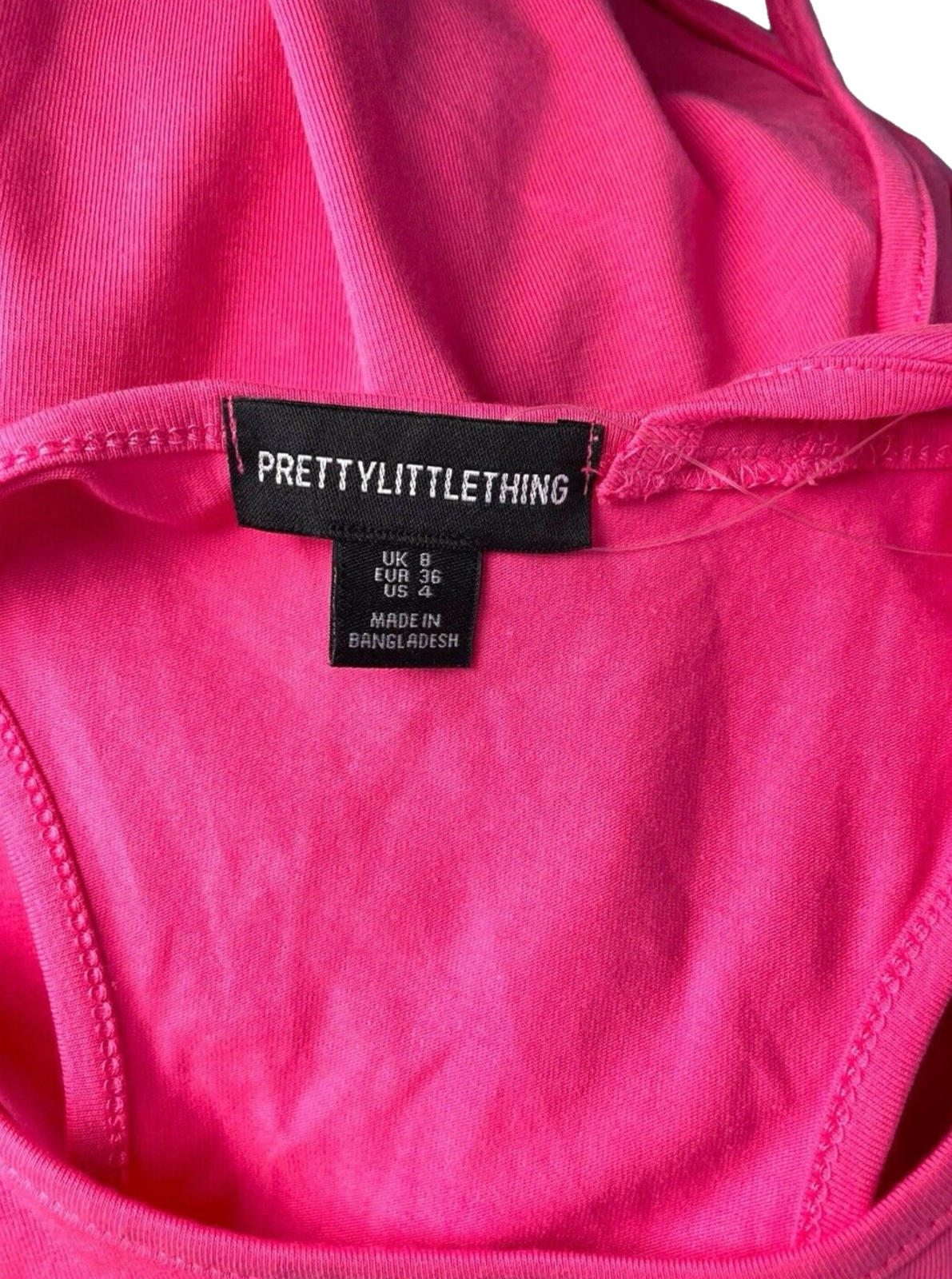 Pretty Little Thing Tank Top Pink Multi Strap Women’s UK Size 8
