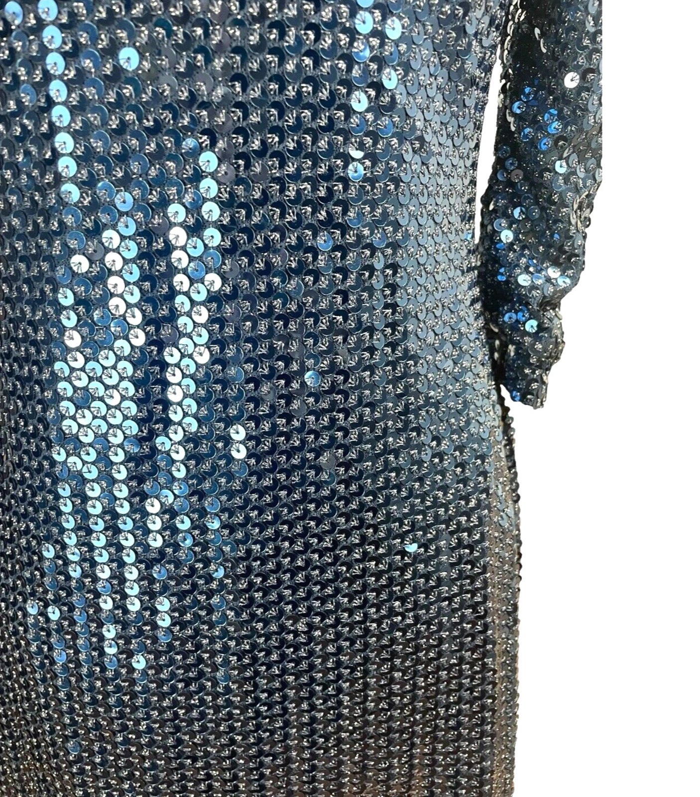 Glamorous Mini Dress Navy Blue Sequin Puff Sleeve Women’s UK Size 10