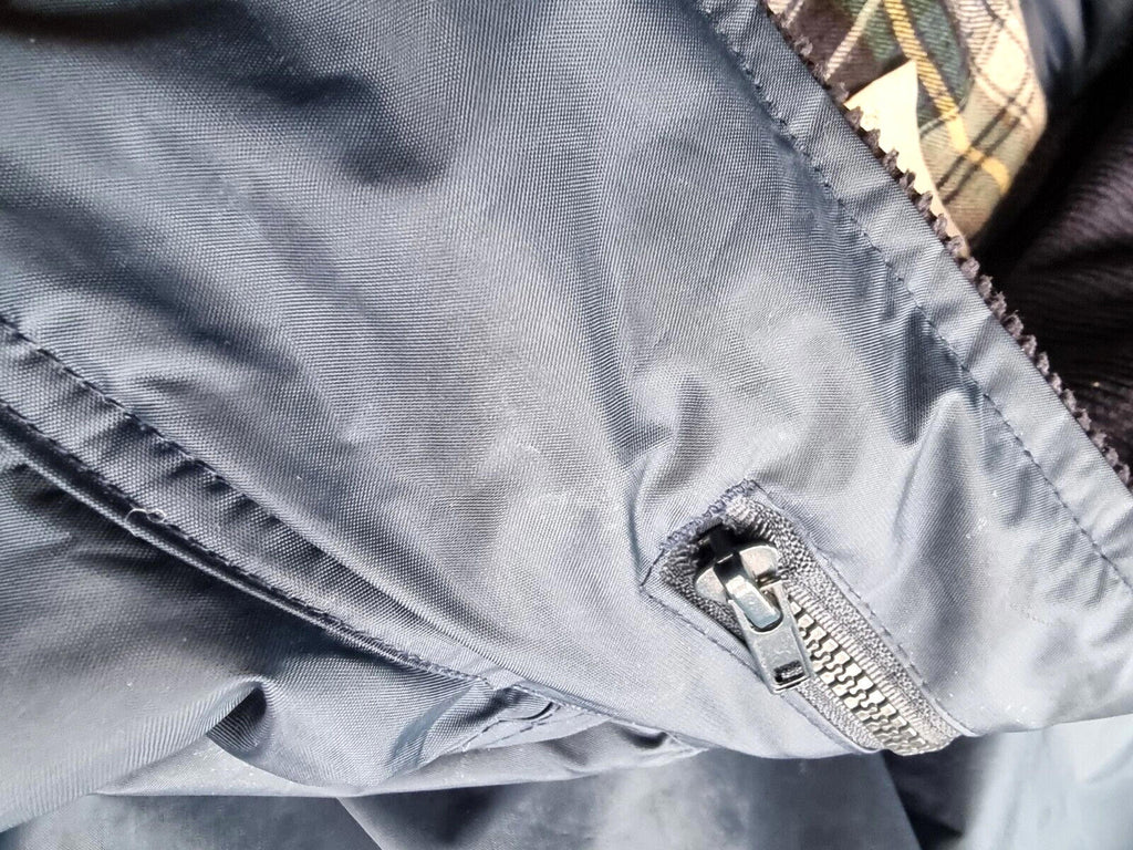 Vintage Blue Jacket Coat Water Resistant Stowaway Hood Men's UK Size Large