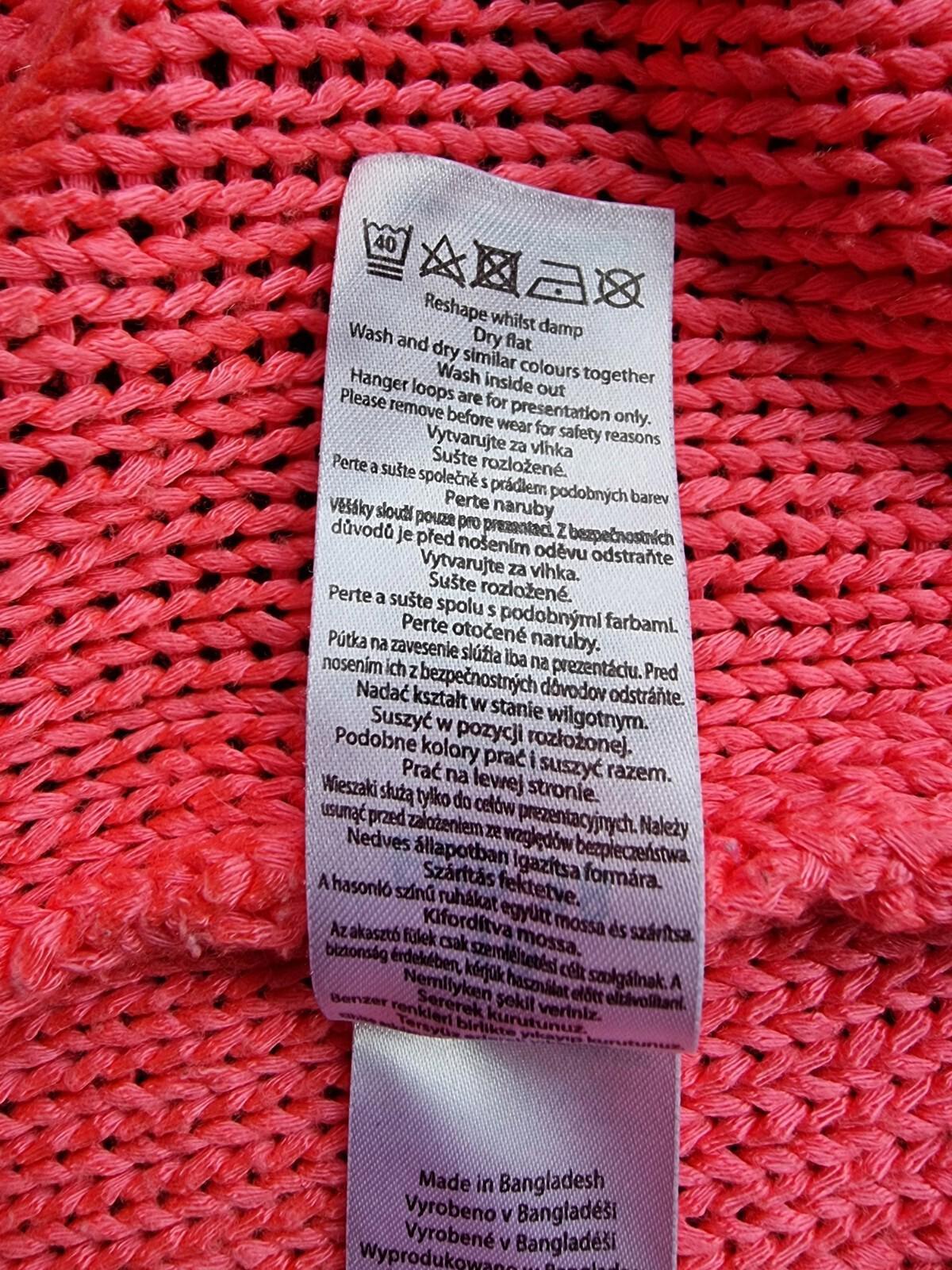 F&F Pink Knit Jumper Dress Crew Neck Women's UK Size 10