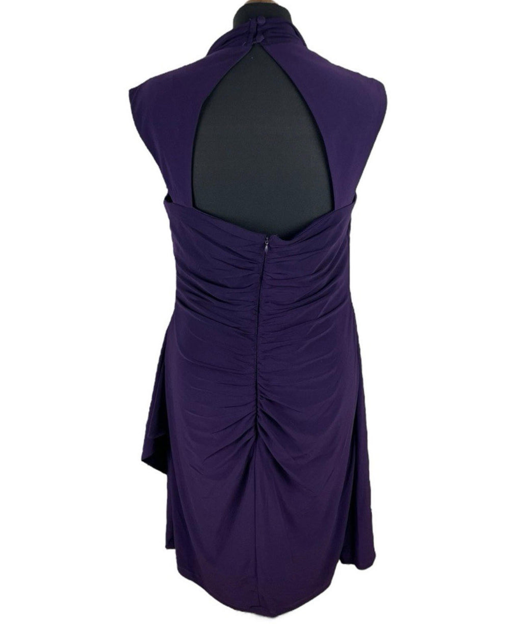 Scarlett Nite Purple Midi Dress Pencil Bodycon Dimante Detail Women’s UK Size 14