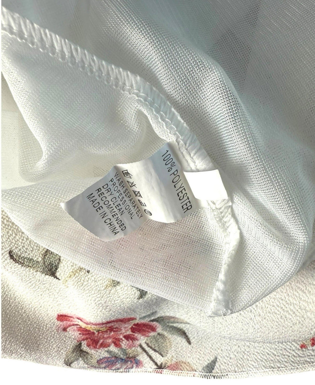 Floral Mini Dress Women’s UK Size L White Ruffle Square Neck Tie-Strap Open Back