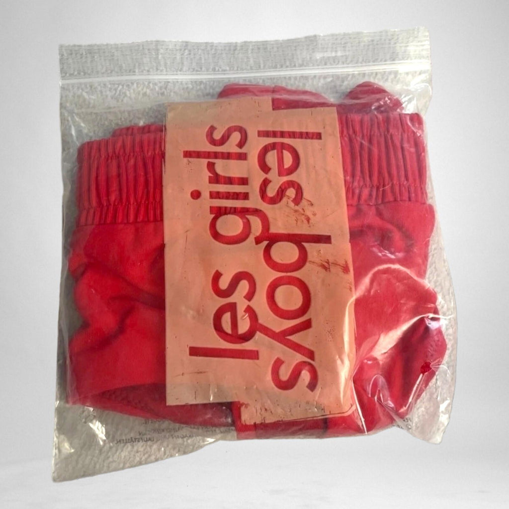 Red Super Track Bikini Crop Top UK Size XS  - Les Girls Les Boys