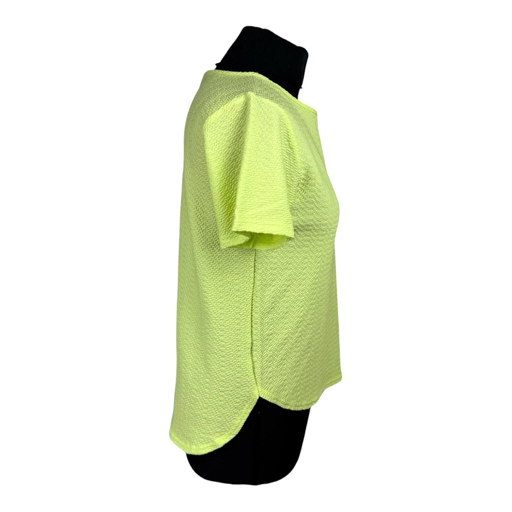 Peacocks T-Shirt Top Women’s UK Size 8 Neon Yellow Textured Lightweight