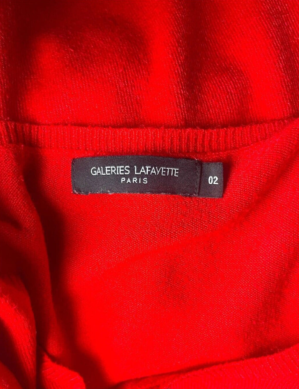 Galeries Lafayette Paris Knit Jumper Red Women's UK Size Small Crew Neck