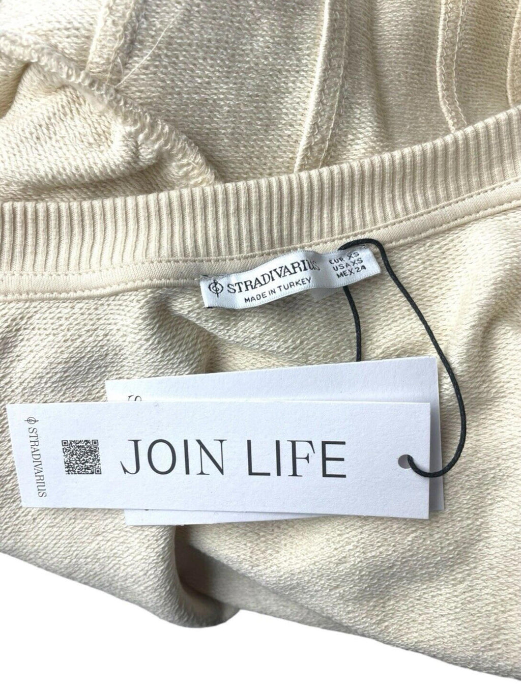 Stradivarius Beige Cropped Sweater Structured Waist Women’s UK Size XS